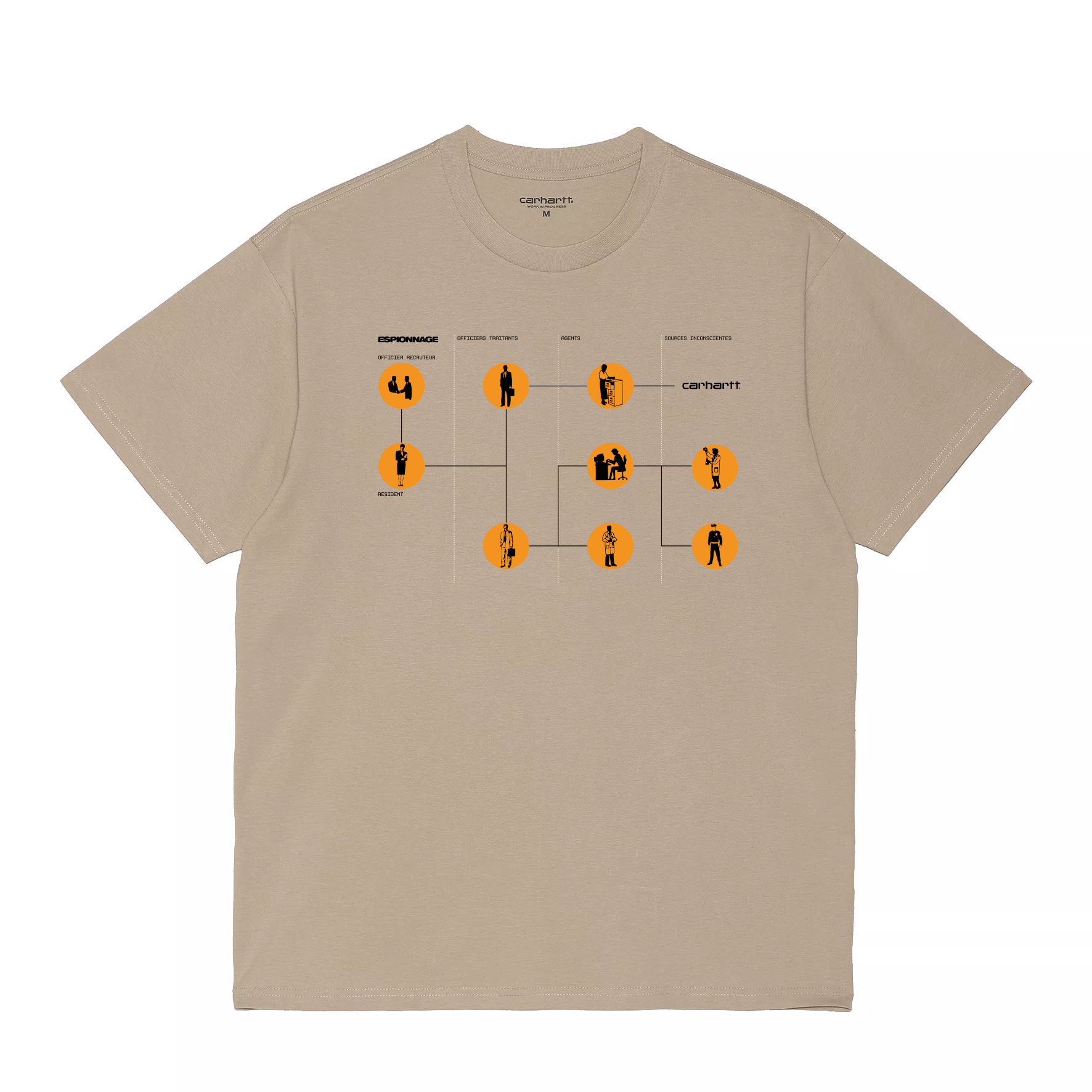 ESPIONNAGE "CHART" TEE BEIGE